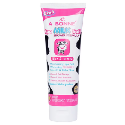 A Bonne Spa Salt Bath Scrub with Milk Formula - 350g | Deep Hydrating Exfoliating Body Scrub