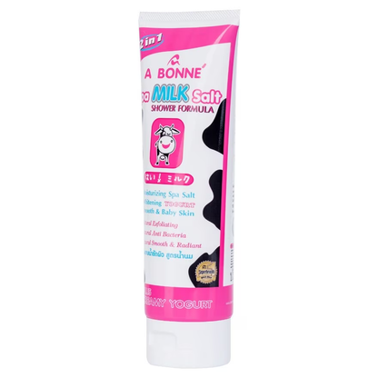 A Bonne Spa Salt Bath Scrub with Milk Formula - 350g | Deep Hydrating Exfoliating Body Scrub