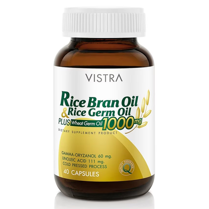 Vistra Rice Bran, Rice Germ & Wheat Germ Oil 1000mg - 40 Capsules for Heart & Skin Health