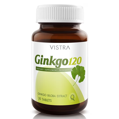 Vistra Ginkgo Leaf Extract 120 mg - 30 Capsules for Brain Health