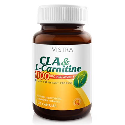 Vistra CLA & L-Carnitine 1100mg with Vitamin E - 30 Capsules for Weight Management