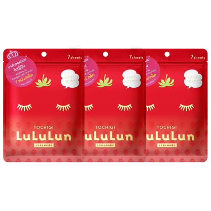 Lululun Tochigi Strawberry Face Mask – 7 Sheets, Made in Japan