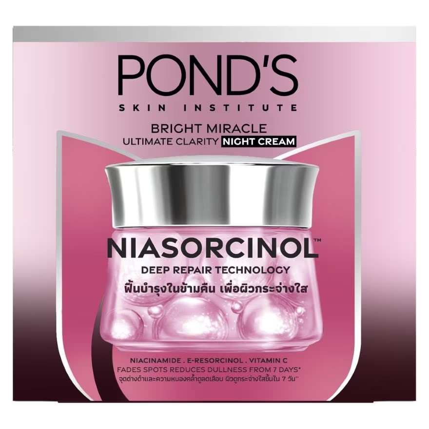 Pond's Bright Miracle Night Cream SPF15 PA++ with Niasorcinol - 45g for Radiant Skin