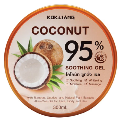 Kok Liang Coconut Soothing Gel 95% - 300ml for Skin Relief & Hydration