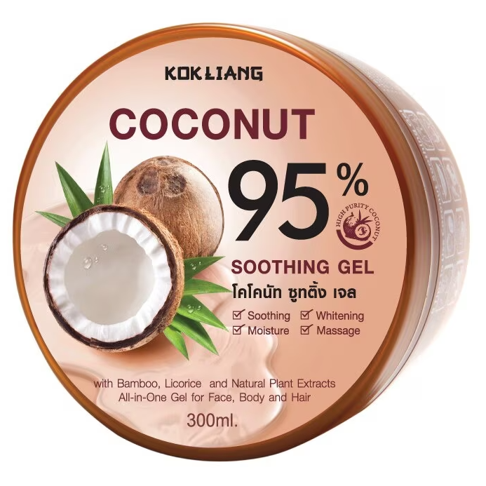 Kok Liang Coconut Soothing Gel 95% - 300ml for Skin Relief & Hydration