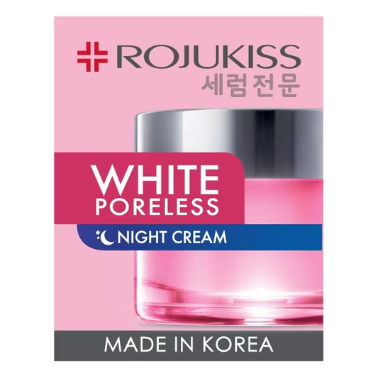 Rojukiss White Poreless Night Cream – Nourishing & Brightening for Flawless Skin, 45ml