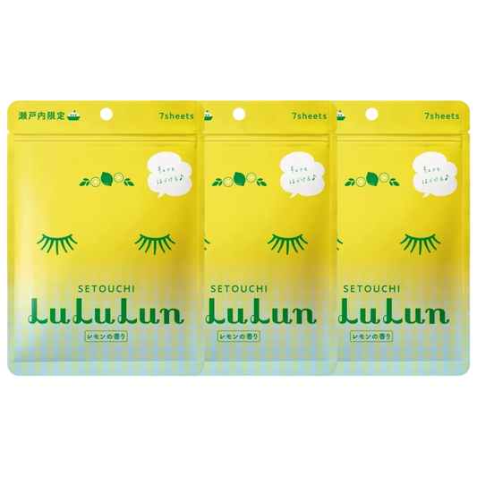 Lululun Setouchi Lemon Face Mask - Pack of 3 x 7 Sheets - Made in Japan