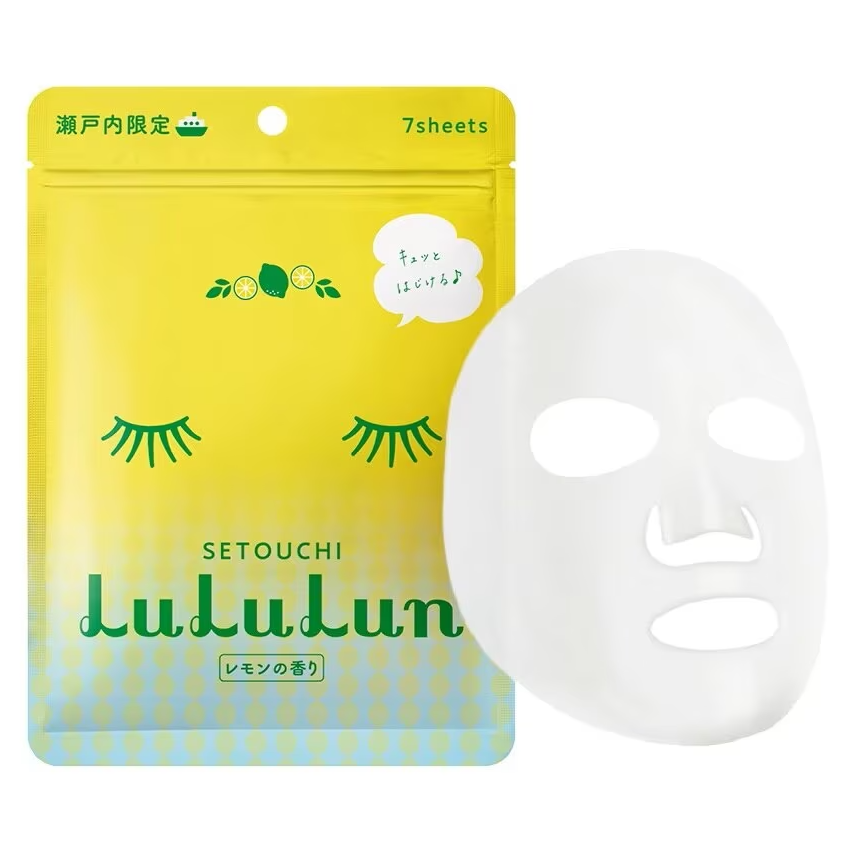 Lululun Setouchi Lemon Face Mask - Pack of 3 x 7 Sheets - Made in Japan