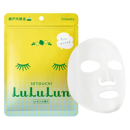 Lululun Setouchi Lemon Face Mask - Pack of 3 x 7 Sheets - Made in Japan