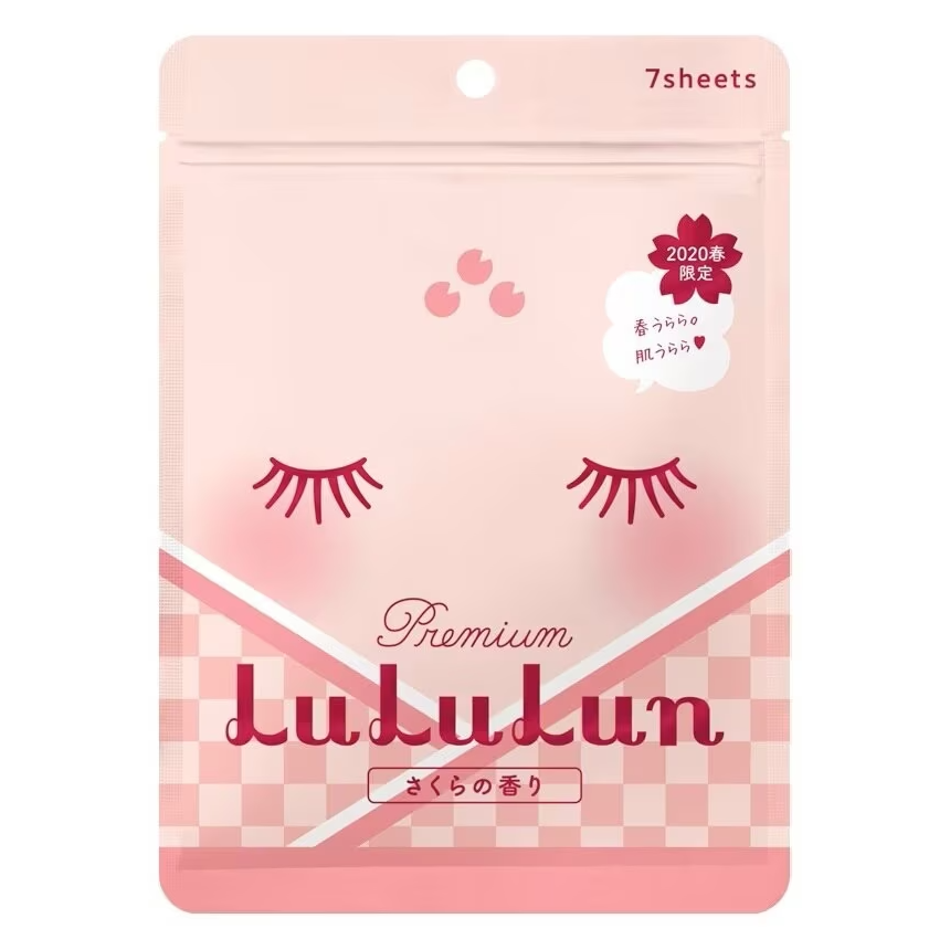Lululun Sakura Premium Face Mask – Hydrating & Rejuvenating Japan-made Sheet Mask (Pack of 3 x 7 sheets)
