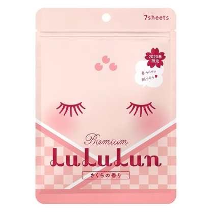 Lululun Sakura Premium Face Mask – Hydrating & Rejuvenating Japan-made Sheet Mask (Pack of 3 x 7 sheets)