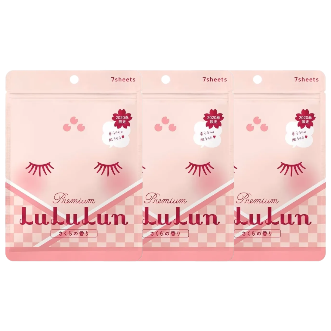 Lululun Sakura Premium Face Mask – Hydrating & Rejuvenating Japan-made Sheet Mask (Pack of 3 x 7 sheets)