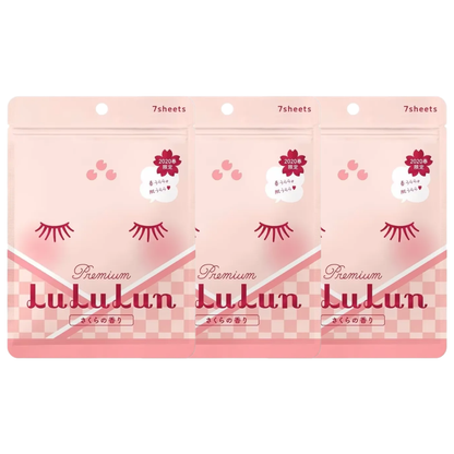Lululun Sakura Premium Face Mask – Hydrating & Rejuvenating Japan-made Sheet Mask (Pack of 3 x 7 sheets)