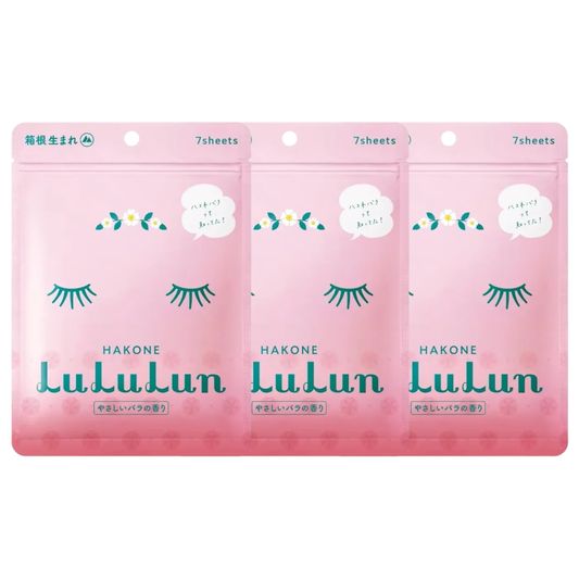 Lululun Hakone Face Mask - Hydrating Sheet Mask with Rare Hakone Rose (3 Pack of 7 Sheets) - Made in Japan