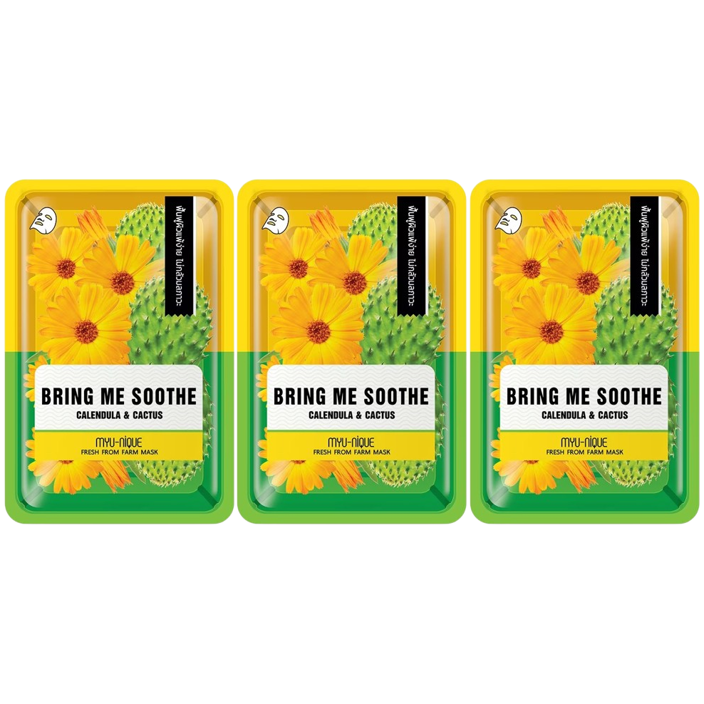 MYU-NIQUE Fresh Farm Calendula & Cactus Mask 25g (Pack of 3)