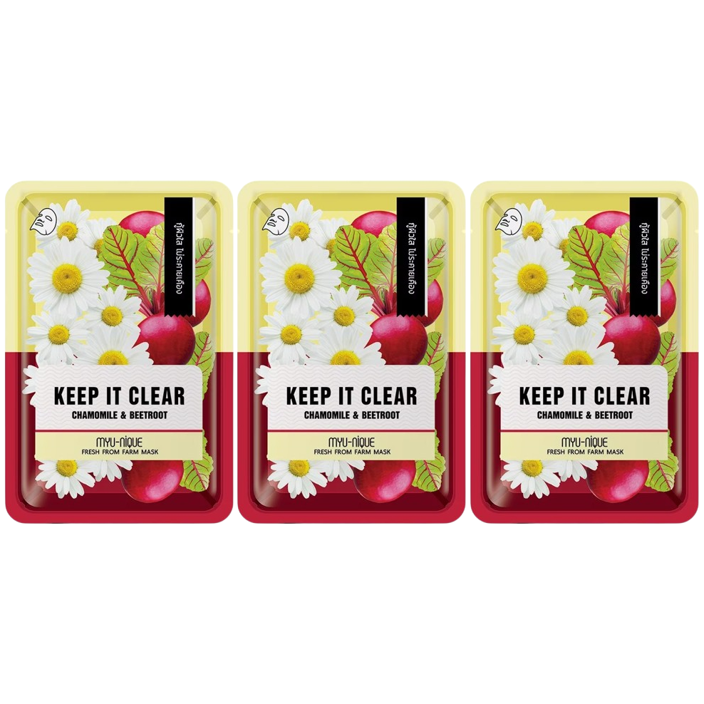 MYU-NIQUE Fresh Farm Chamomile & Beetroot Mask - 25g (Pack of 3)