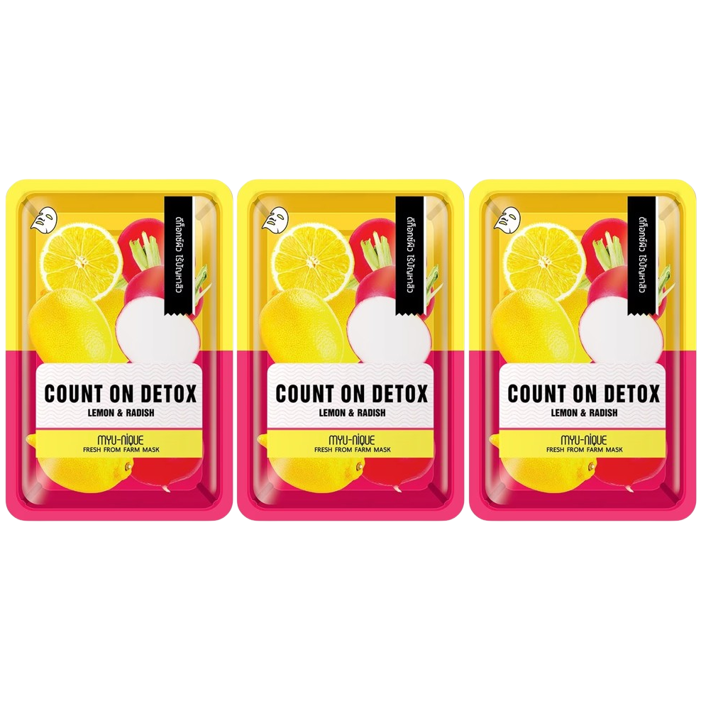 MYU-NIQUE Fresh From Farm Lemon & Radish Mask - 25g (Pack of 3)