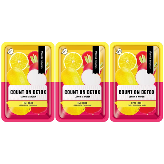 MYU-NIQUE Fresh From Farm Lemon & Radish Mask - 25g (Pack of 3)