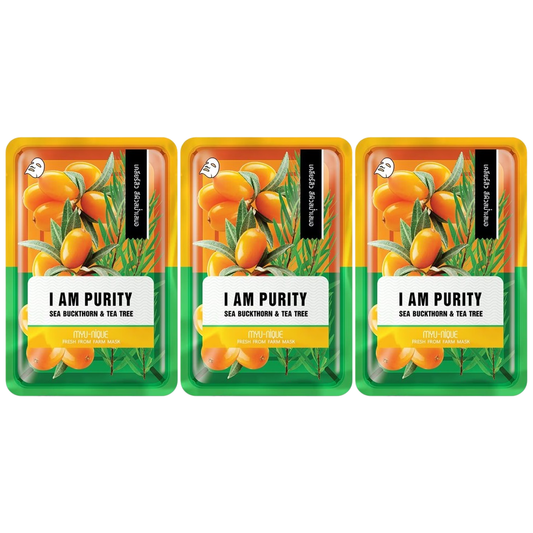 MYU-NIQUE Fresh Farm Sea Buckthorn & Tea Tree Mask (25g) – Pack of 3