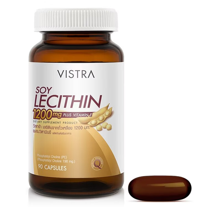 Vistra Soy Lecithin 1200 mg with Vitamin E - Supports Brain & Heart Health (90 capsules)