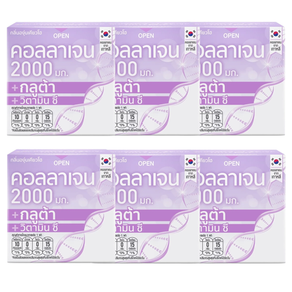 Press & Shake Collagen + Gluta & Vitamin C Kyoho Flavor 3.5g (Pack of 6)