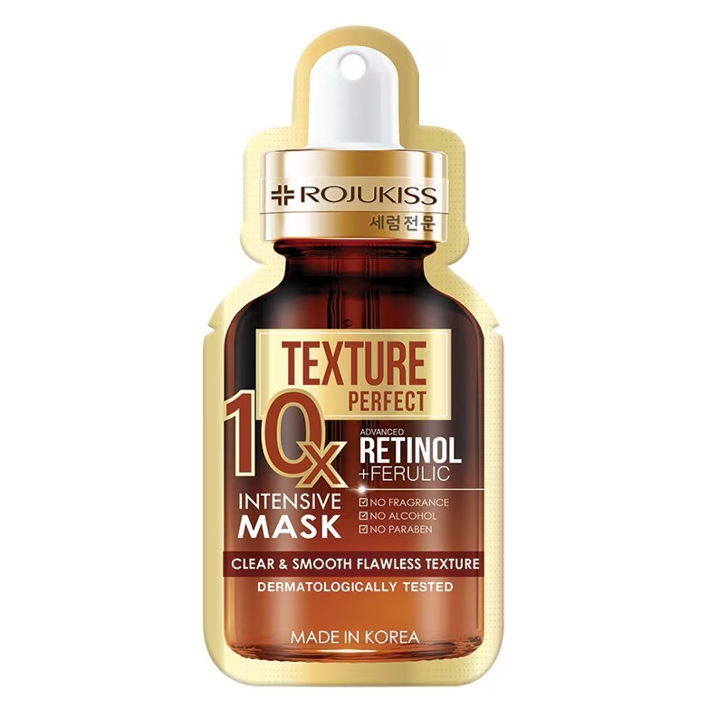 Rojukiss Perfect Texture 10X Retinol Mask - Deep Nourishment & Pore Refinement (Pack of 6)
