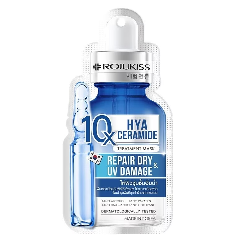 Rojukiss Hya Ceramide 10X Repair Mask for Dry UV-Damaged Skin - Pack of 6