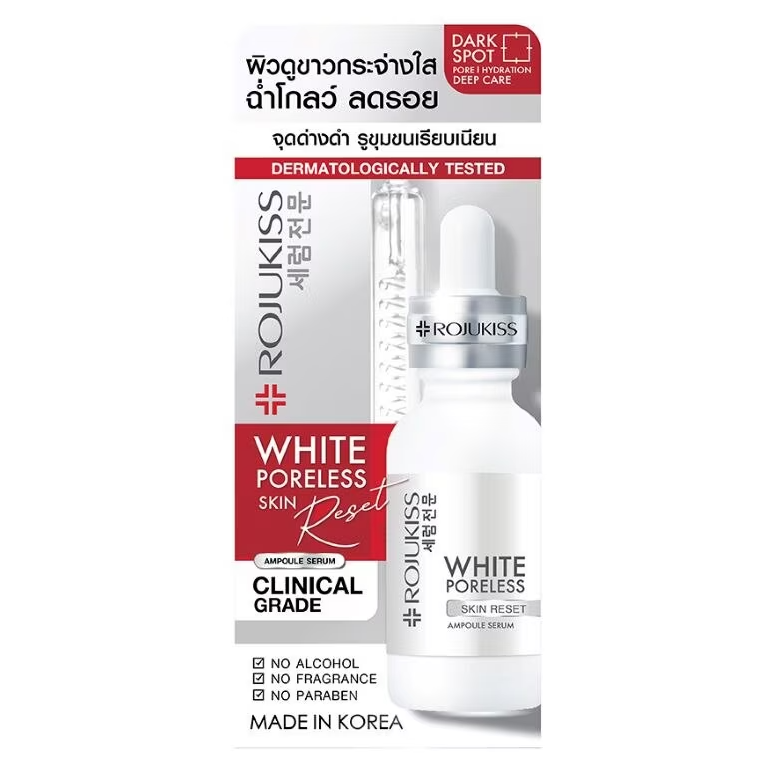 Rojukiss White Poreless Skin Reset Serum 30ml – Brightening & Pore Tightening
