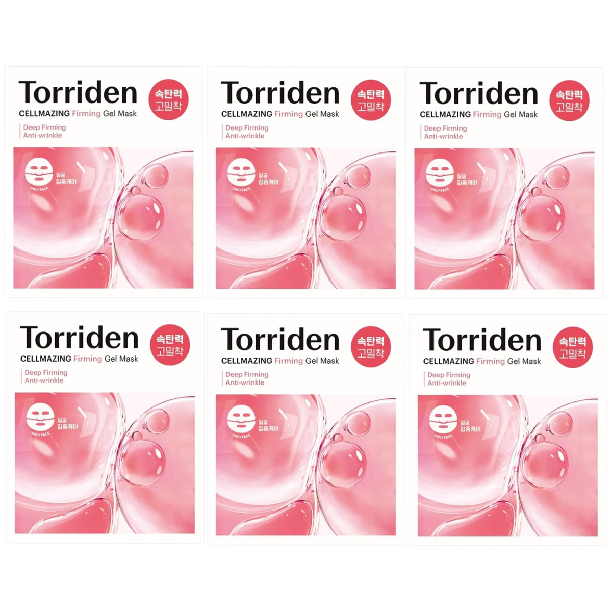 Torriden Cellmazing Firming Gel Mask Sheet for Face & Neck - 45g (Pack of 6)