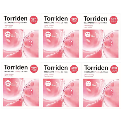 Torriden Cellmazing Firming Gel Mask Sheet for Face & Neck - 45g (Pack of 6)