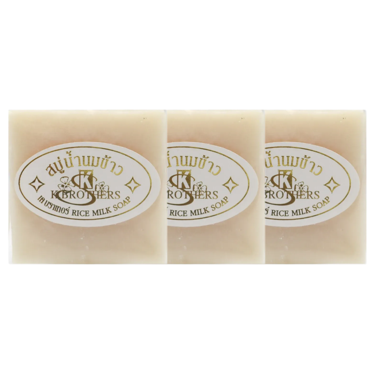 K. Brothers 100% Pure Rice Milk Soap – Reduce Freckles & Brighten Skin (Pack of 3, 60g)