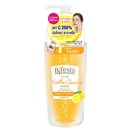 Bifesta Micellar Water Perfect Glow with Vitamin C 400ml – Brightening Facial Cleanser