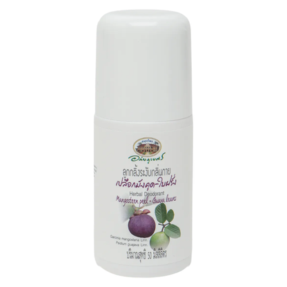 Abhaibhubejhr Mangosteen Peel & Guava Leaf Natural Roll-On Deodorant 50ml - Made in Thailand