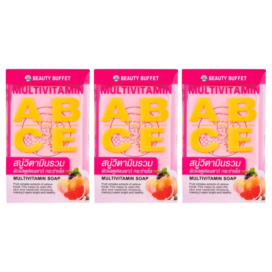 Beauty Buffet Multivitamin Soap 100g – Pack of 3 for Radiant, Hydrated Skin