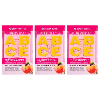 Beauty Buffet Multivitamin Soap 100g – Pack of 3 for Radiant, Hydrated Skin