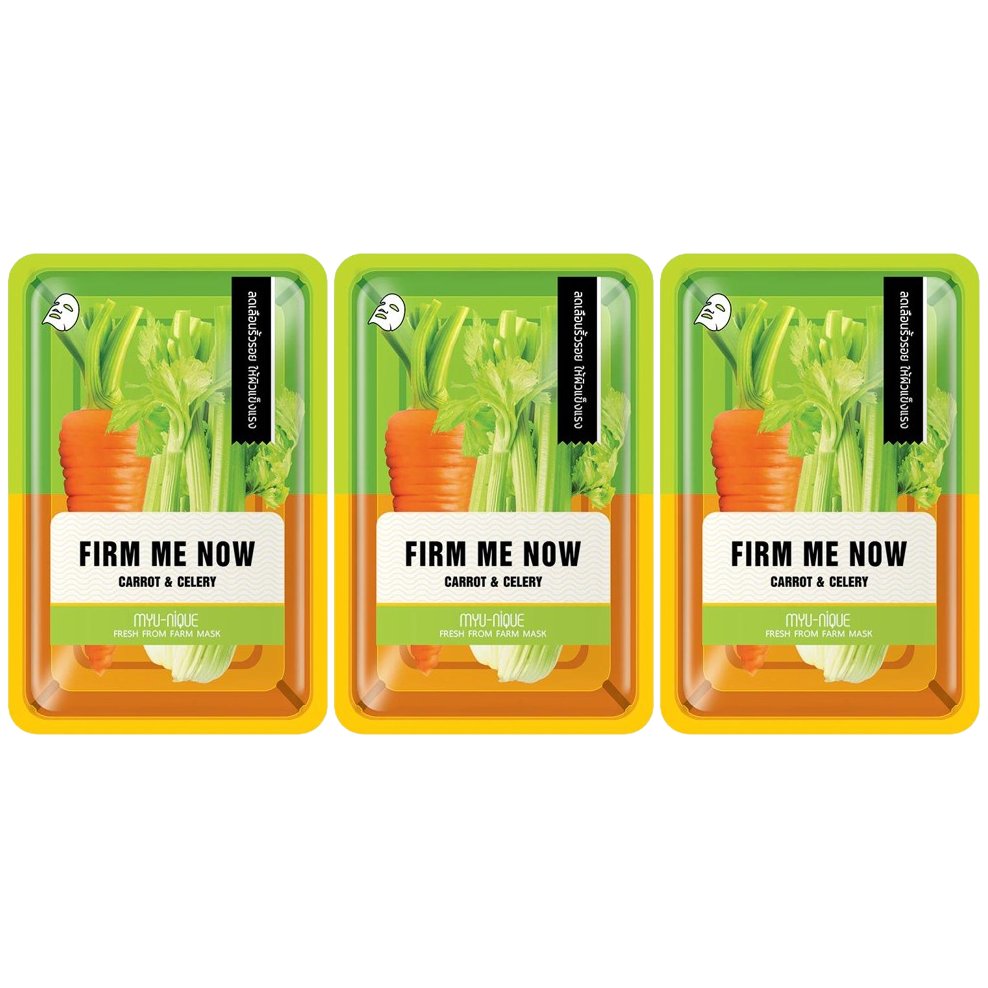 MYU-NIQUE Fresh Farm Carrot & Celery Mask - 25g Pack of 3