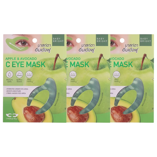 Baby Bright Apple & Avocado Eye Mask 7g – Pack of 3 Pairs for Bright, Youthful Eyes