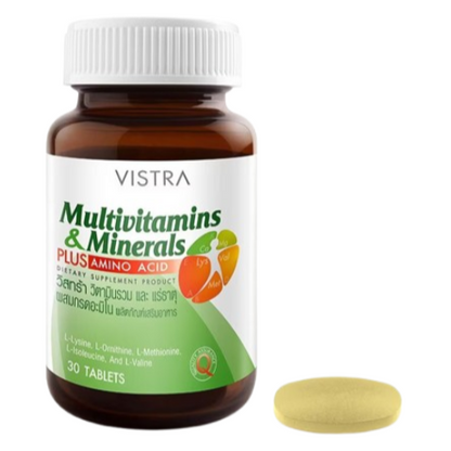 Vistra Multivitamin & Minerals with Amino Acids - 30 Tablets for Daily Wellness