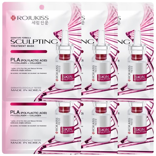 Rojukiss PLA Sculpting Treatment Mask – Pack of 6 for Firming & Rejuvenation