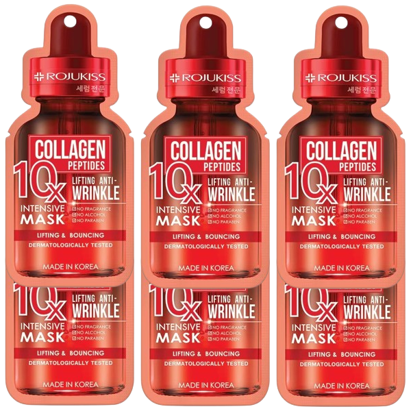 Rojukiss Collagen Peptides 10X Lifting & Anti-Wrinkle Mask - Pack of 6