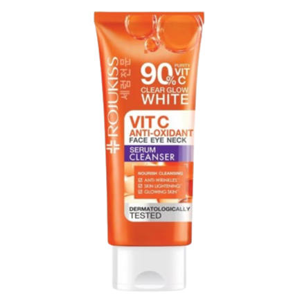 Rojukiss Vitamin C Brightening & Anti-Aging Face, Eye & Neck Serum Cleanser 70g
