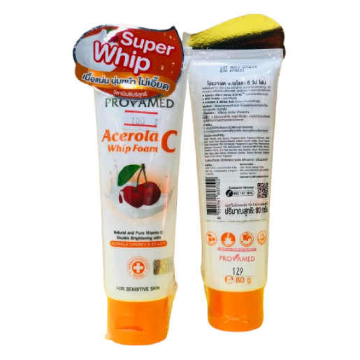Provamed Acerola C Whip Foam 40g – Brightening Gentle Facial Cleanser