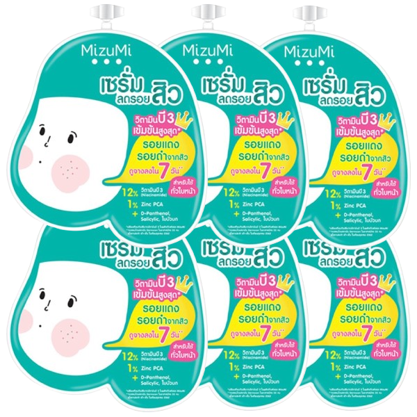 MizuMi B3 Acne Concentrate Serum 6g (Pack of 6) - Made in Japan