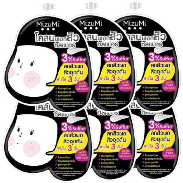 MizuMi Acne Clay Serum with Sulfur 6g – Pack of 6 – Made in Japan
