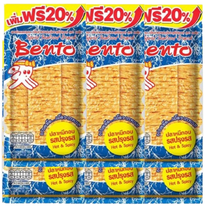 Bento Baked Spicy Squid Snack - 22g, Pack of 6