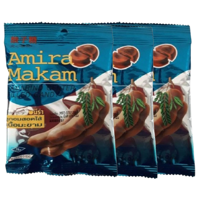 Amira Tamarind Candy 42g - Pack of 12 Bags | Authentic Thai Tamarind Treat