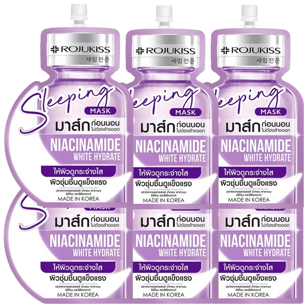 Rojukiss Niacinamide White Hydrate Sleeping Mask - Pack of 6