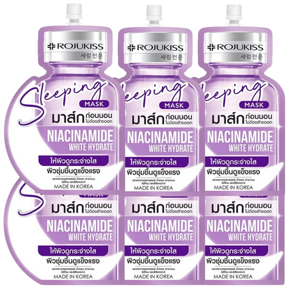 Rojukiss Niacinamide White Hydrate Sleeping Mask - Pack of 6
