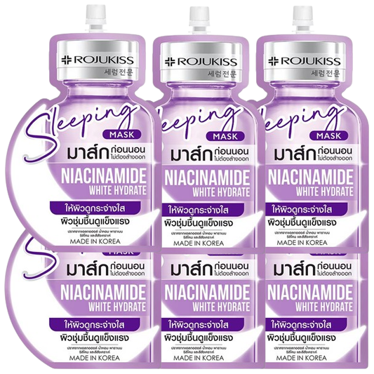 Rojukiss Niacinamide White Hydrate Sleeping Mask - Pack of 6