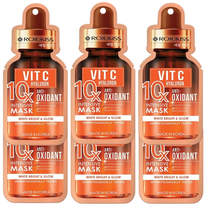 Rojukiss Vitamin C Hyaluronic Acid 10X Intensive Mask – Pack of 6